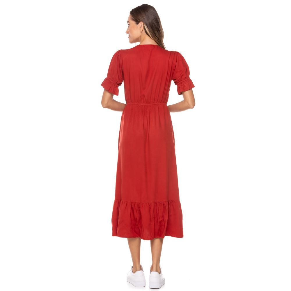 Vestido Longo com Babado Patrícia Foster