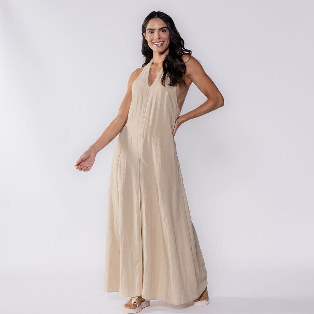 Vestido Longo Com Decote Nas Costas Patricia Foster