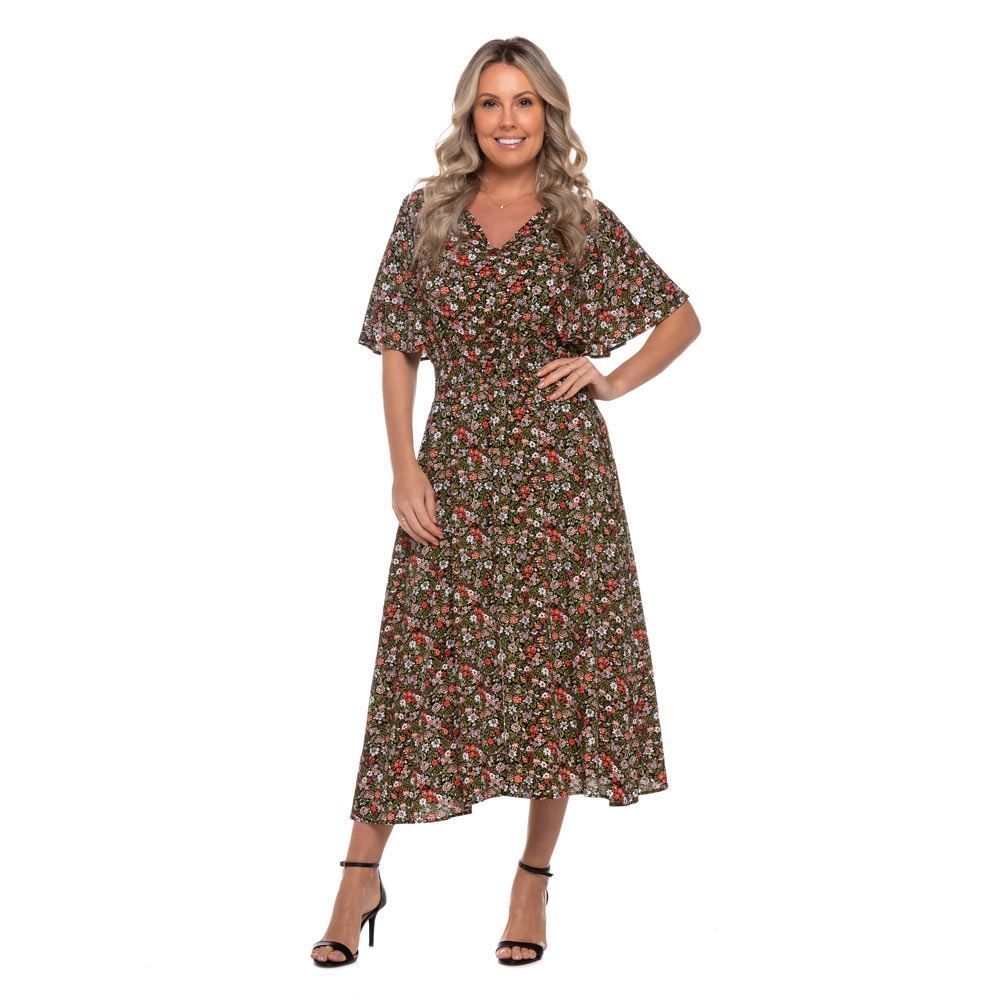 Vestido Longo com Lastex Patrícia Foster