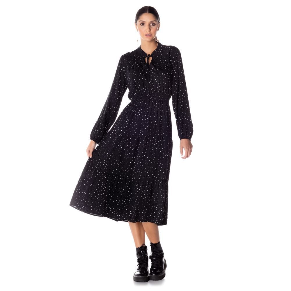 Vestido Longo Estampado Losango Boby Blues