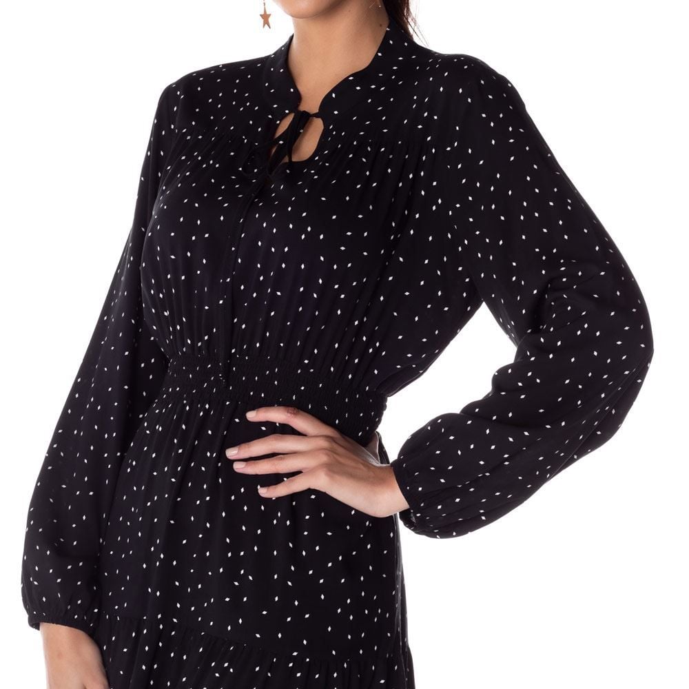 Vestido Longo Estampado Losango Boby Blues