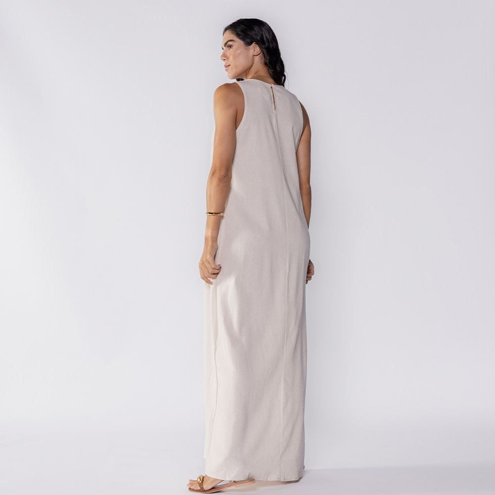 Vestido Longo Regata De Linho Patricia Foster