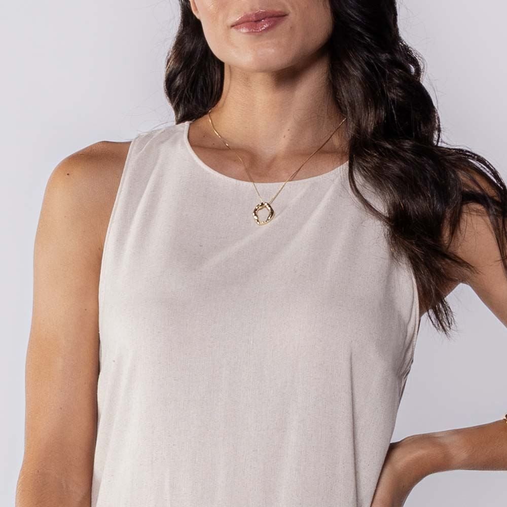 Vestido Longo Regata De Linho Patricia Foster