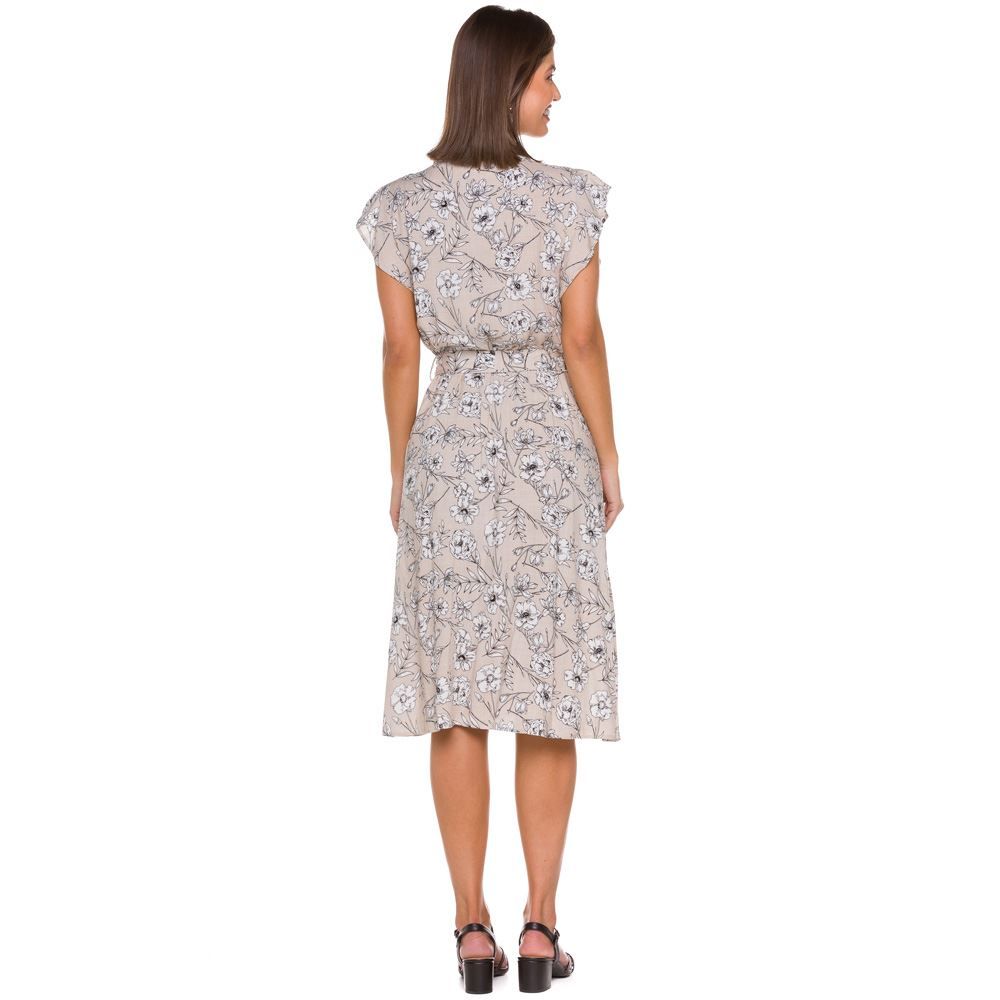 Vestido Manga Curta com Babado Patrícia Foster