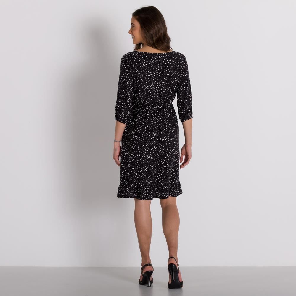 Vestido Meia Manga Poá Patricia Foster