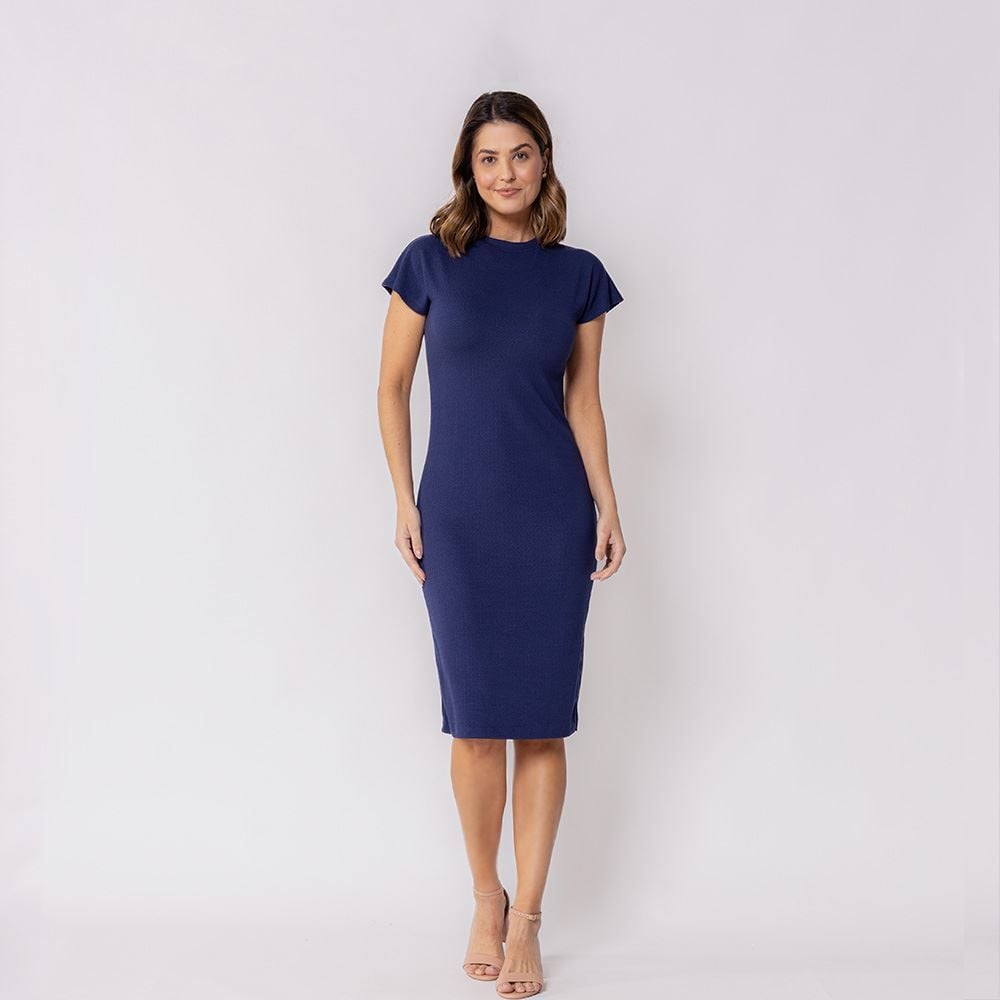 Vestido Midi Com Gola Patricia Foster