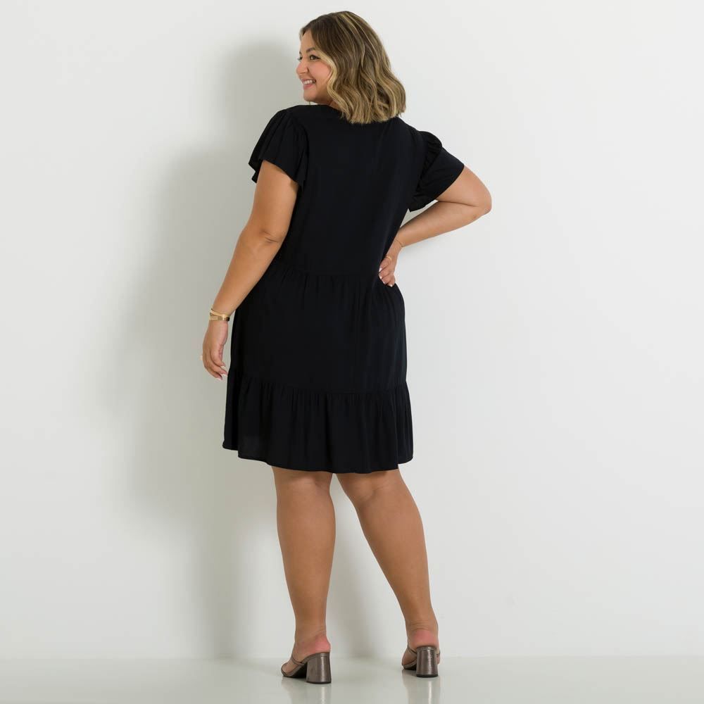 Vestido Plus Size Curto Marias Manga Borboleta Patrícia Foster Mais