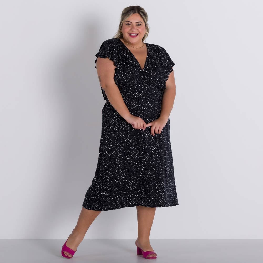 Vestido Plus Size Transpassado Patrícia Foster Mais