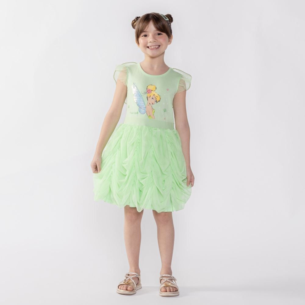 Vestido Tinker Bell Infantil 4 a 10 Anos Disney