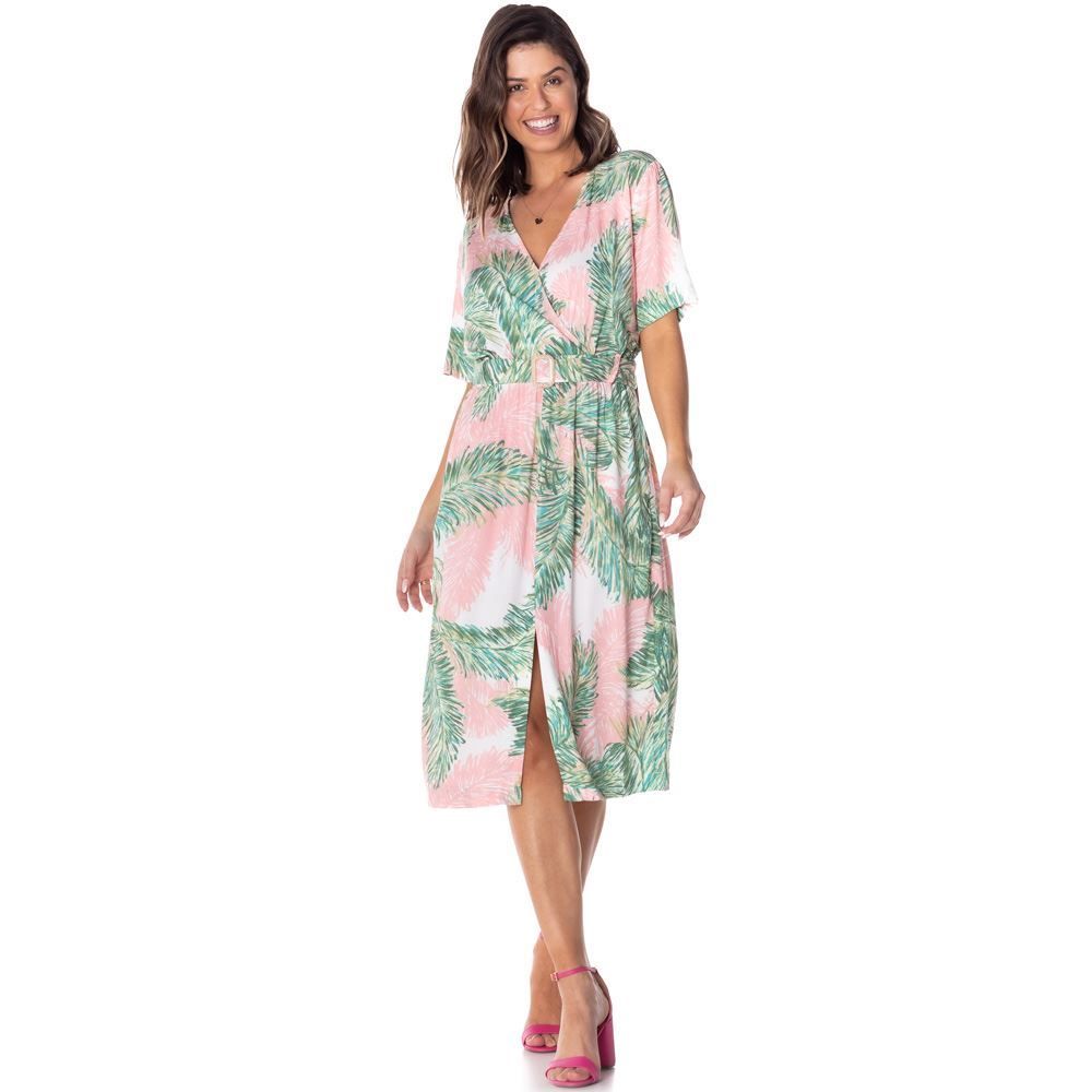 Vestido Transpassado com Cinto Patrícia Foster