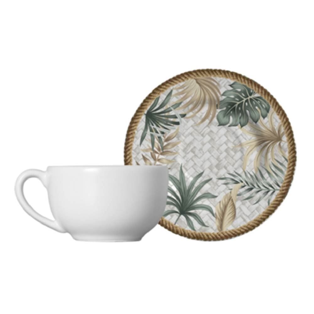 Xicara Com Pires De Chá Alleanza Eudora 200Ml - Flat Eudora