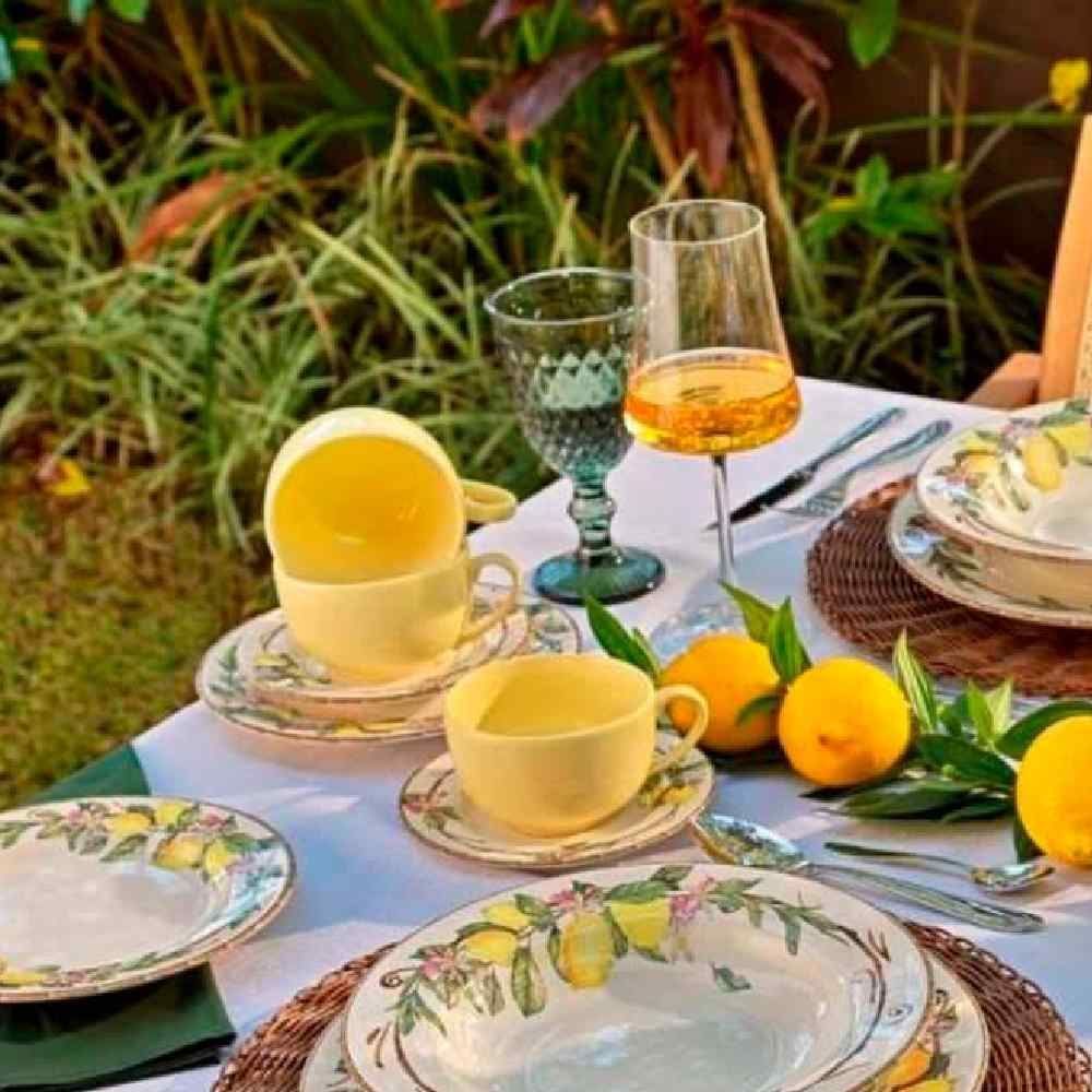 Xicara De Chá Com Pires Alleanza 200Ml - Siciliano e Amarelo