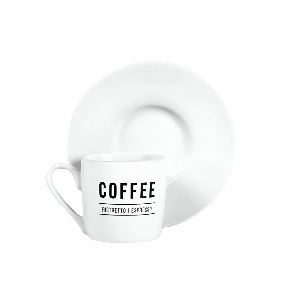 Xícara Com Pires Porcelana Manhattan Hauskraft 80 Ml - Branco