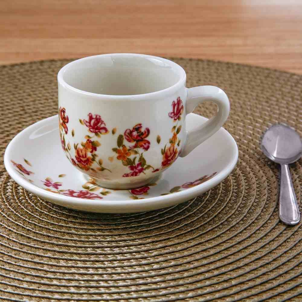 Xícara De Café Com Pires Porcelana Le Jardin Hauskraft - 90 ml