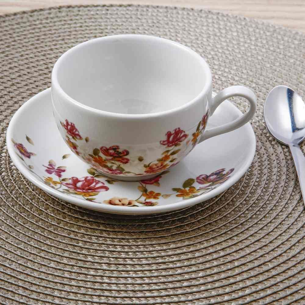 Xícara De Chá Com Pires De Porcelana Le Jardin Hauskraft - 160 ml