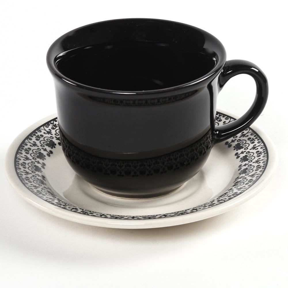 Xícara De Chá Com Pires Donna Renda 200Ml - Ceramica