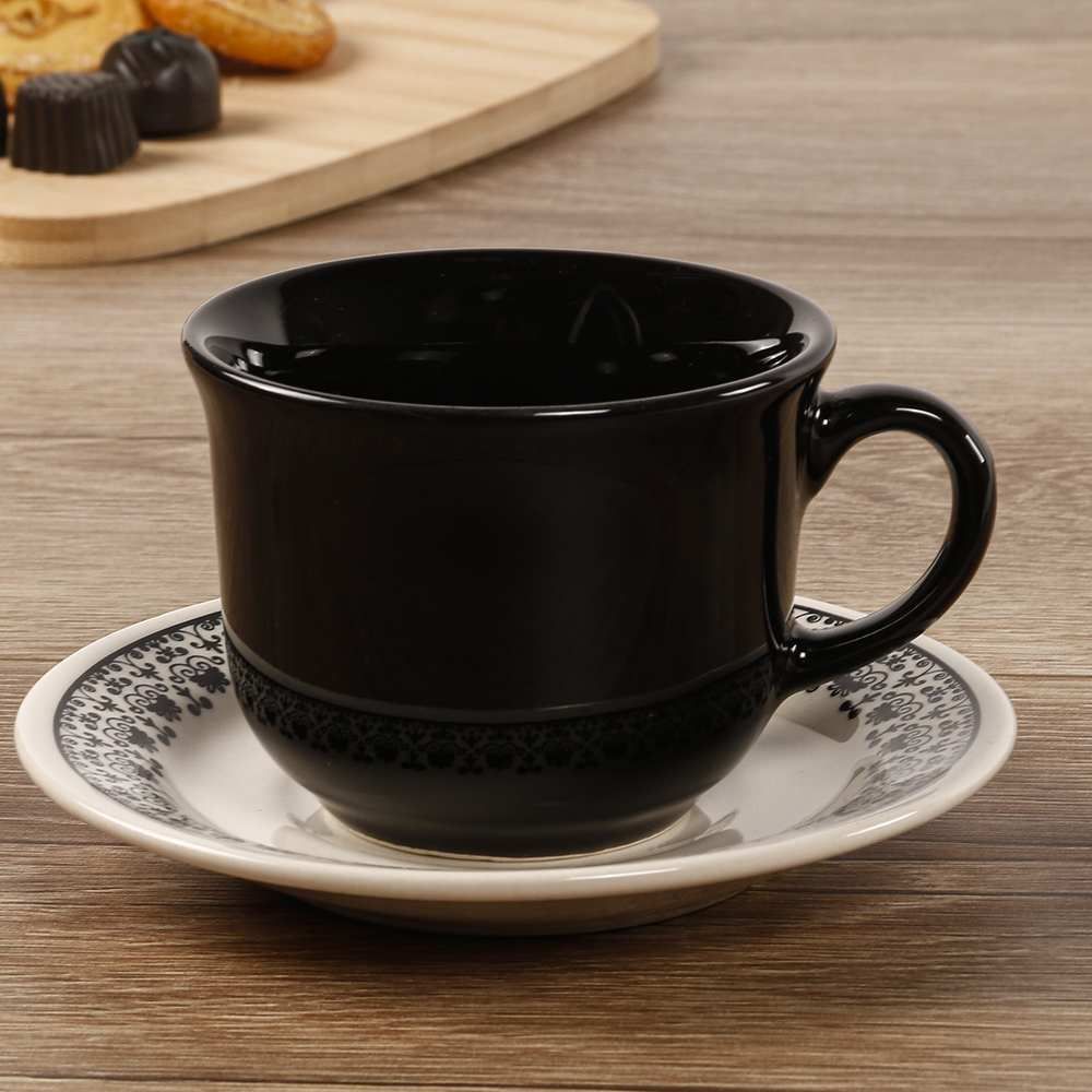 Xícara De Chá Com Pires Donna Renda 200Ml - Ceramica