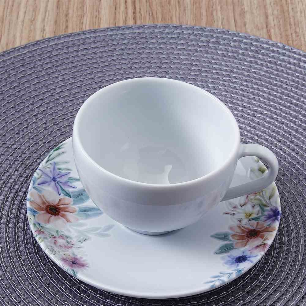 Xícara De Chá Com Pires Porcelana Floratta Tramontina - 250ml