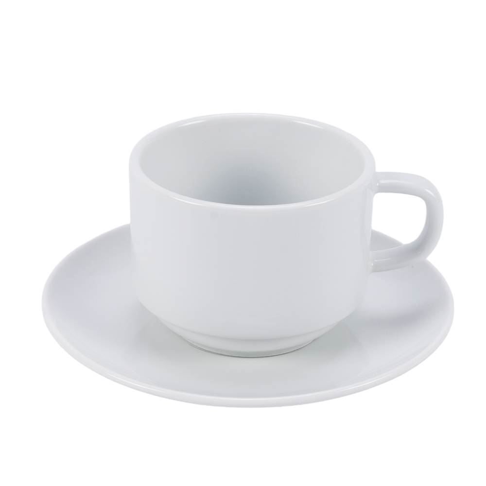 Xícara de Chá com Pires Porcelana Paola Tramontina 240Ml - Branco