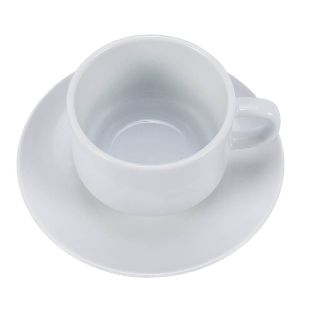 Xícara de Chá com Pires Porcelana Paola Tramontina 240Ml - Branco