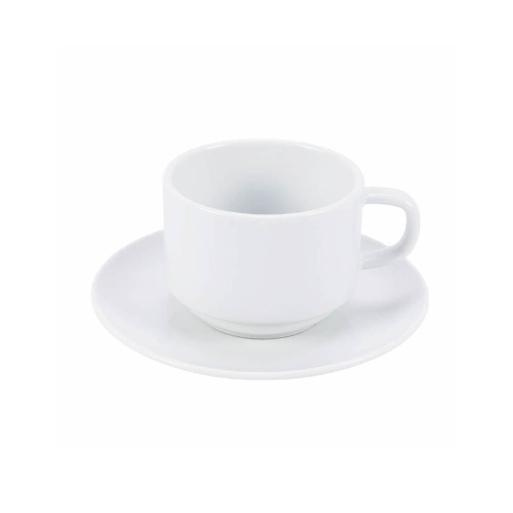 Xícara de Chá com Pires Porcelana Paola Tramontina 240Ml - Branco