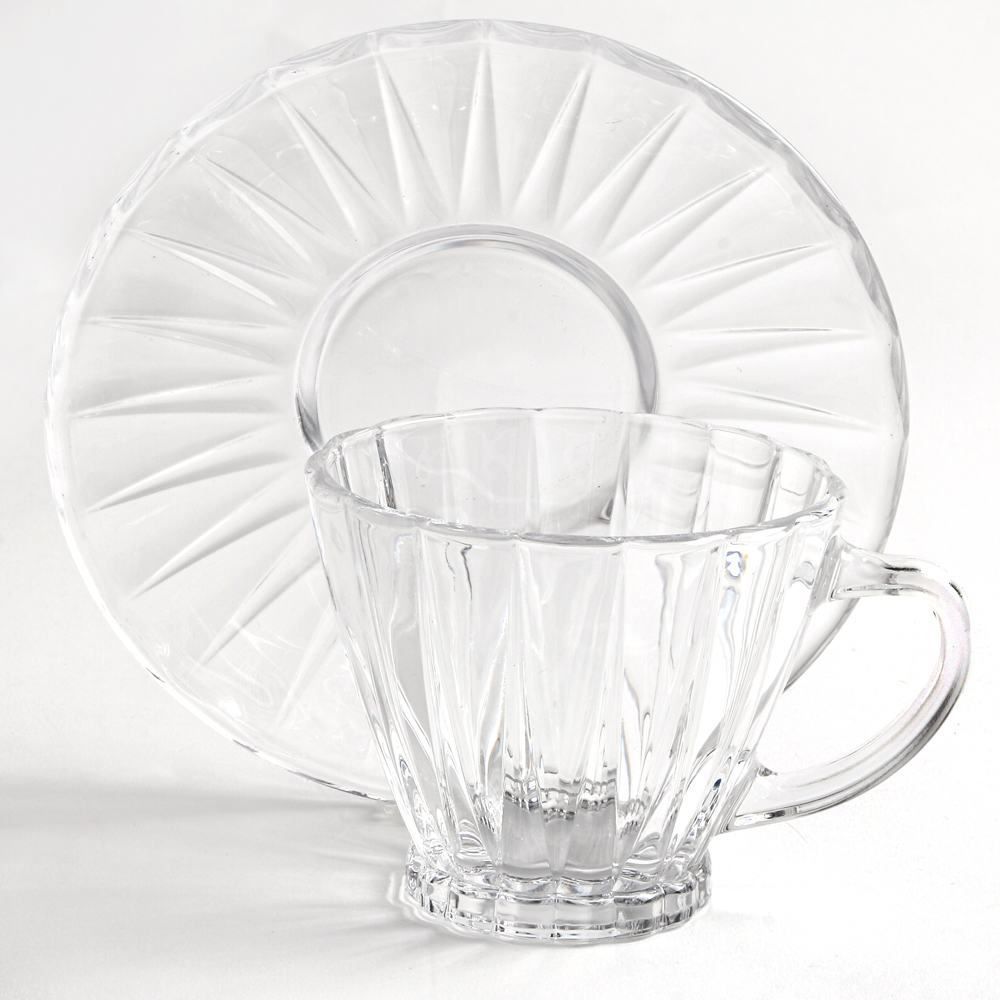 Xícara De Chá Com Pires Radial Lyor 180Ml - Vidro