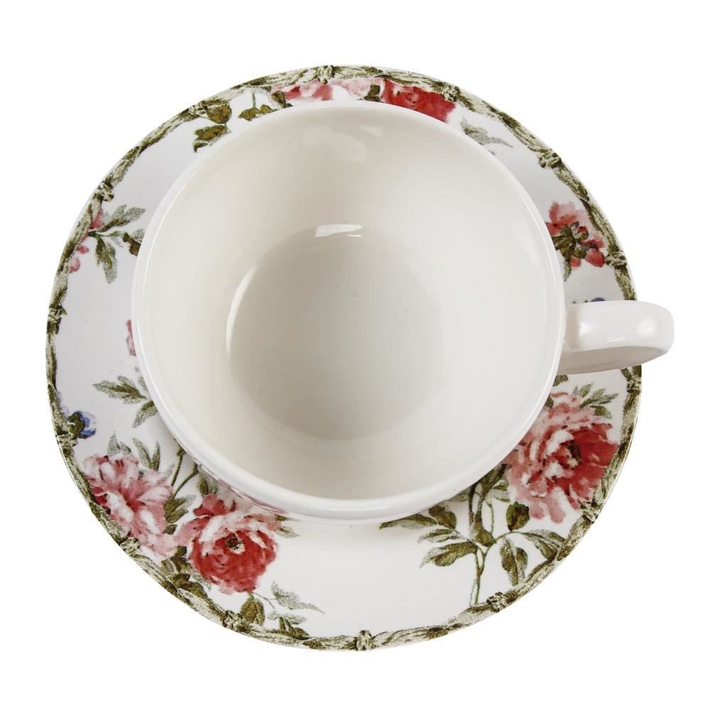 Xícara De Chá Com Pires Romântica 2 Havan Casa By Alleanza - 270ml