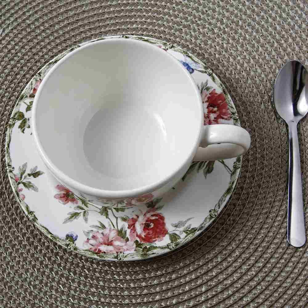 Xícara De Chá Com Pires Romântica 2 Havan Casa By Alleanza - 270ml