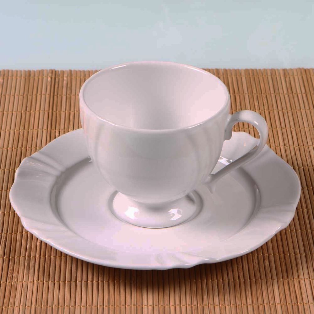 Xícara De Chá Com Pires Soleil White Oxford 200Ml - Porcelana