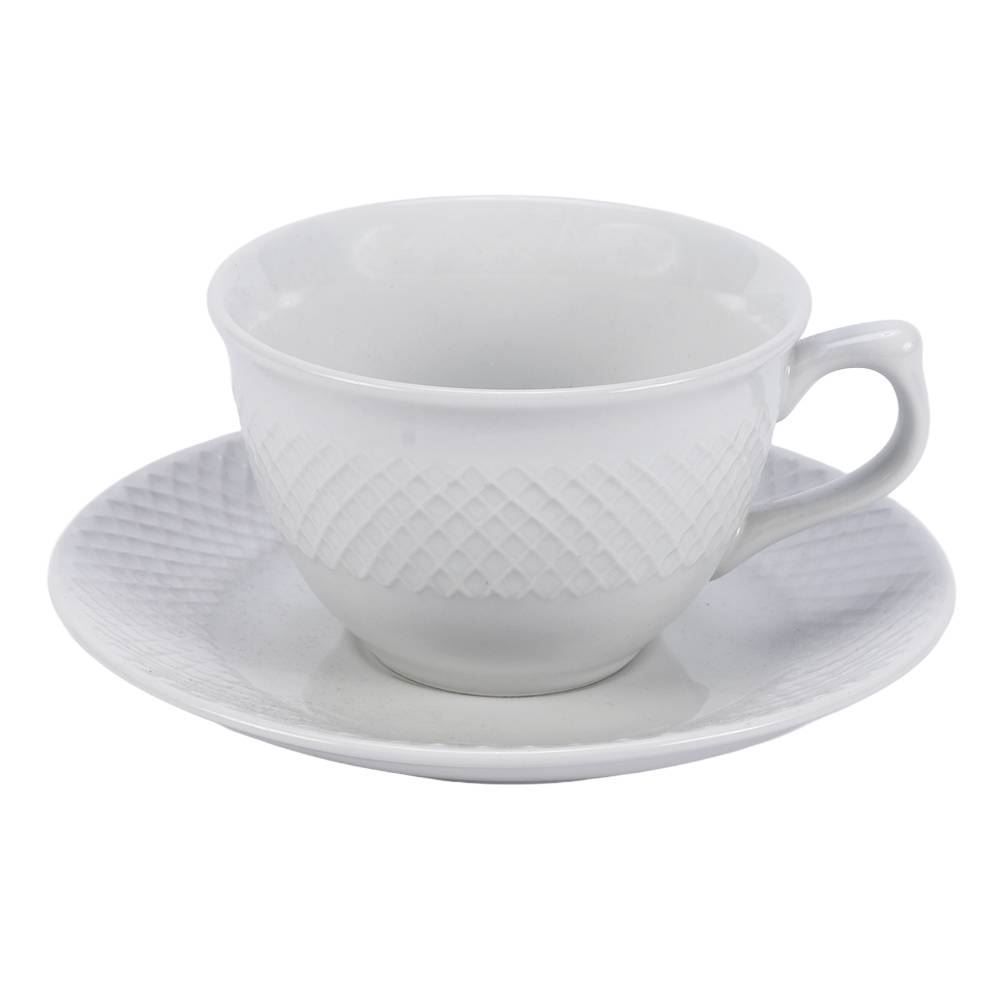 Xícara de Chá com Pires Valência Havan Casa 220Ml - Branco