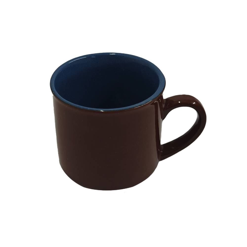 Caneca Para Café Harmonie Em Cerâmica Dynasty Marrom/Azul Royal - 90ML