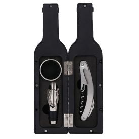 Kit Abridor De Vinho Finecasa Garrafa 3 Peças - Inox