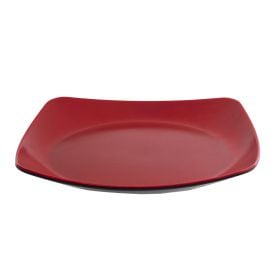 Prato Quadrado Solecasa Oriental 20Cm - Vermelho e Preto