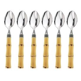 Jogo Colheres De Mesa Lyor Natural 6 Peças - Bambu