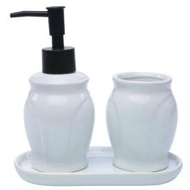 Conjunto De Banheiro Lyor Paris 3 Peças - Preto e Branco