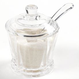 Açucareiro de Vidro com Tampa e Colher Radial Lyor 210Ml - Transparente