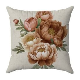 Almofada Decorativa 45X45 cm Estampada Havan Casa - Peônias Salmão