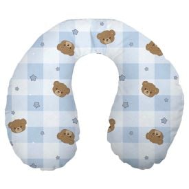 Almofada Apoio de Pescoço Toque Aveludado Havan Baby  - Urso Azul