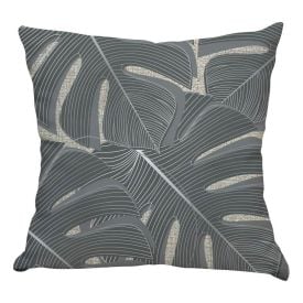 Almofada Decorativa 100% Poliéster Naturalle Havan Casa - Folhas Cinza