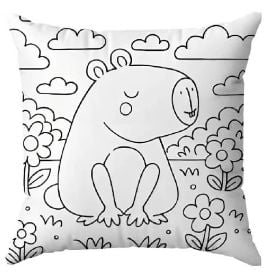 Almofada Decorativa Infantil para Colorir 38X38 cm Havan Casa - Capivara