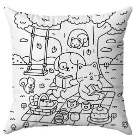 Almofada Decorativa Infantil para Colorir 38X38 cm Havan Casa - Picnic