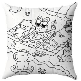 Almofada Decorativa Infantil para Colorir 38X38 cm Havan Casa - Praia