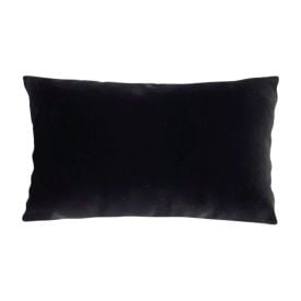 Almofada Decorativa Lisa De 30X50cm Veludo Italiano - Preto