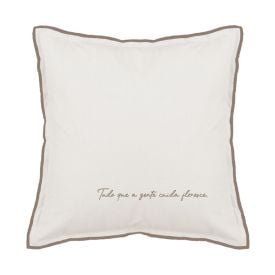 Almofada Elegance Linho Estampada 48X48cm Havan Casa - FLORESCE TAUPE