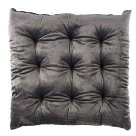 Assento Futton 42X42 cm Veludo Italiano Havan Casa - Ardósia Cinza