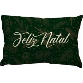 Almofada Decorativa Veludo 30X48 Cm Natal Havan Casa - Feliz Natal Verde