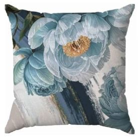 Almofada Veludo 48X48 cm Estampada Havan Casa - Camélia Azul 