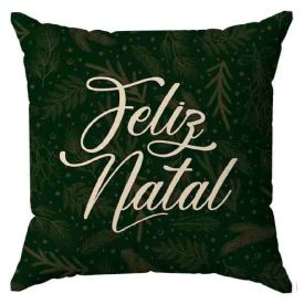 Almofada Decorativa De Veludo 48X48 Cm Natal Havan Casa - Guirlanda Verde