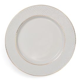 Aparelho De Jantar Porcelana Royal Com Filete Dourado Havan Casa 20 Pe&ccedil;as - Branco