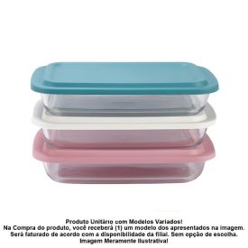 Assadeira Retangular com Tampa Marinex 1,6 Litros - Sortido